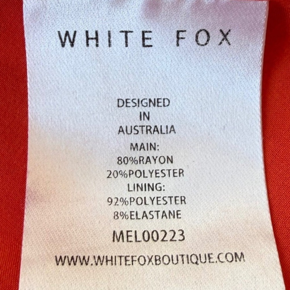 White Fox Strapless Mini Dress Orange Metallic Tie Up Back Vintage Y2K Baddie XS - Picture 11 of 13